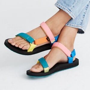 TEVA Original Universal 90s Multicolor Velcro Sandals SZ: 7
